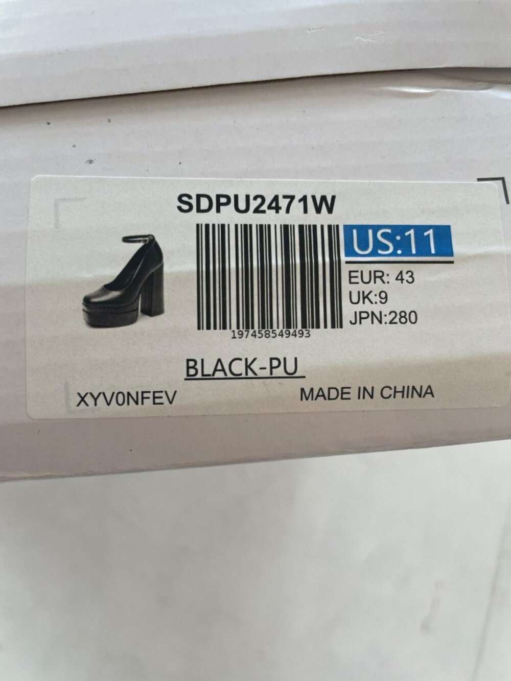 Dream Pairs Black Platform Block Heels Ankle Strap Blocky Women's Size US 11 NIB - Picture 6 of 12
